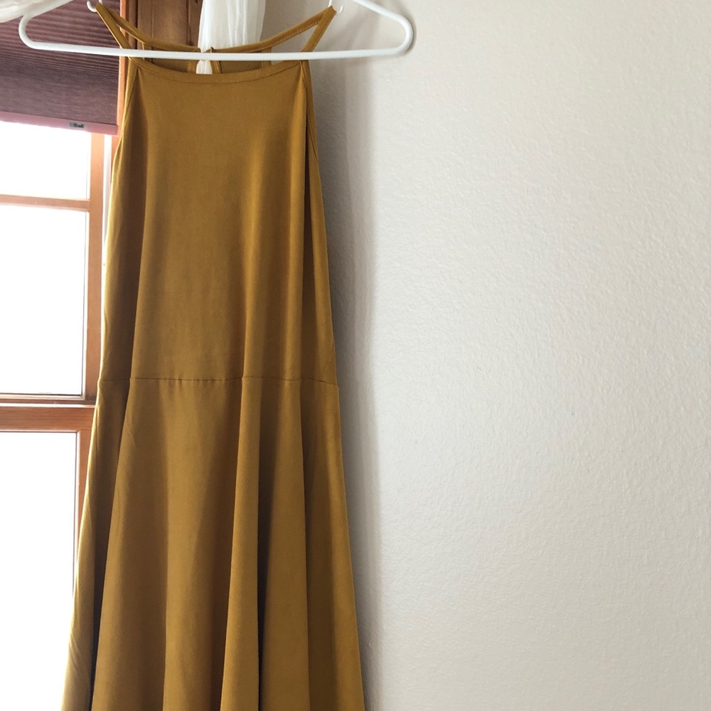 Yellow velvet dress